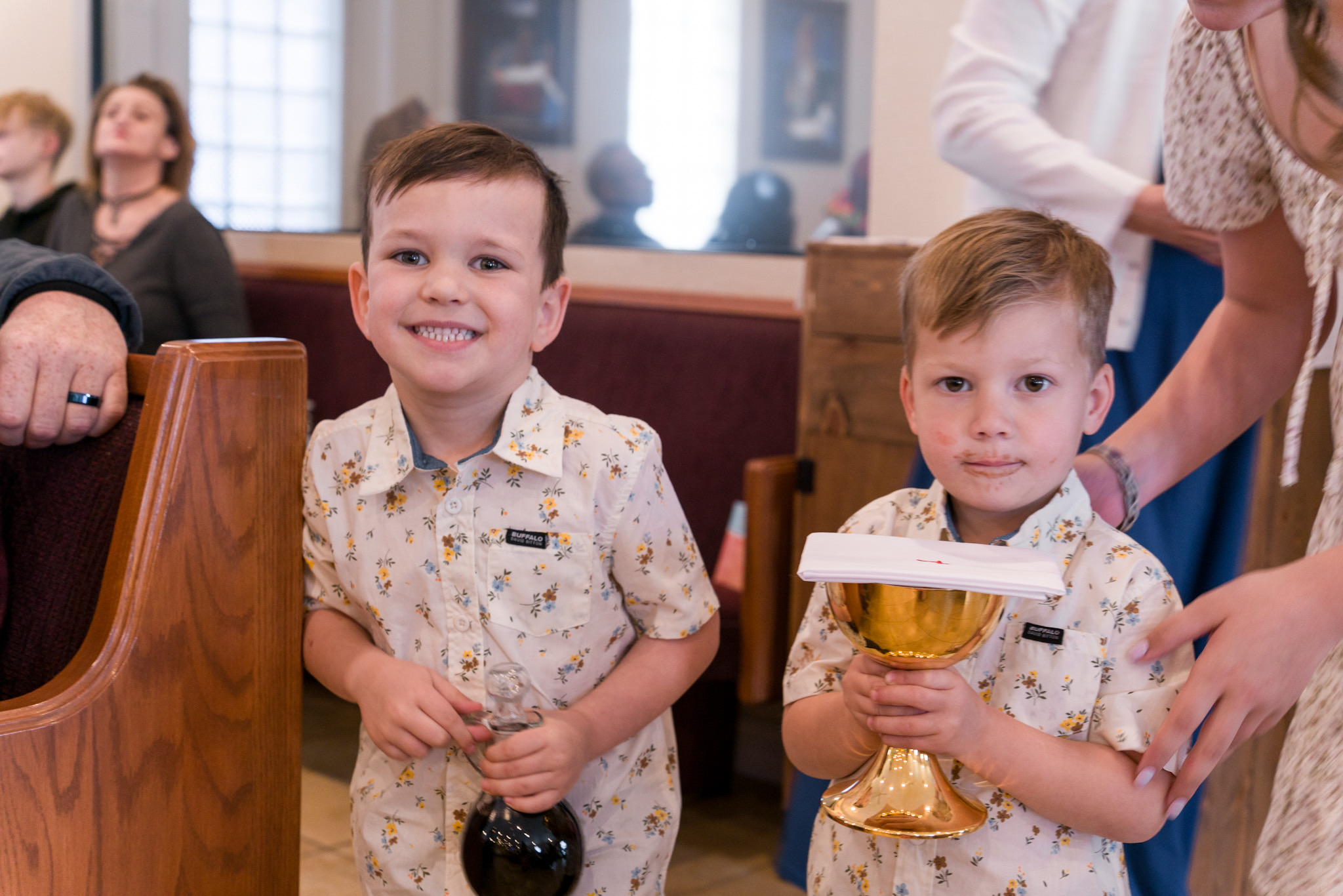 Children participating in worship